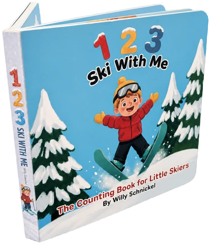 Real 1 2 3 Ski With Me board book showing front cover and spine